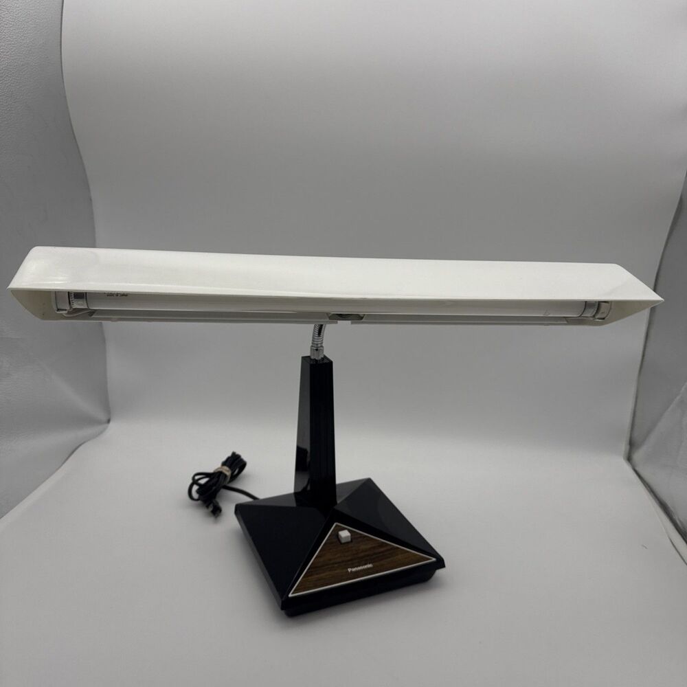 VTG 1970s Panasonic FS-586E Fluorescent Desk Lamp MCM Gooseneck w/Panasonic bulb
